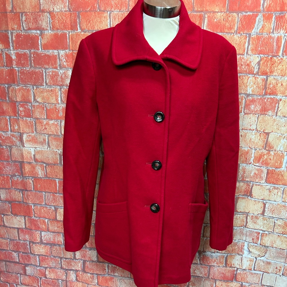 Preston & York Vintage Red Wool Blend Car Coat